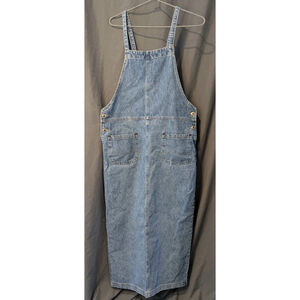 Vintage Paul Harris Denim Midi Overall Dress Woman's Small